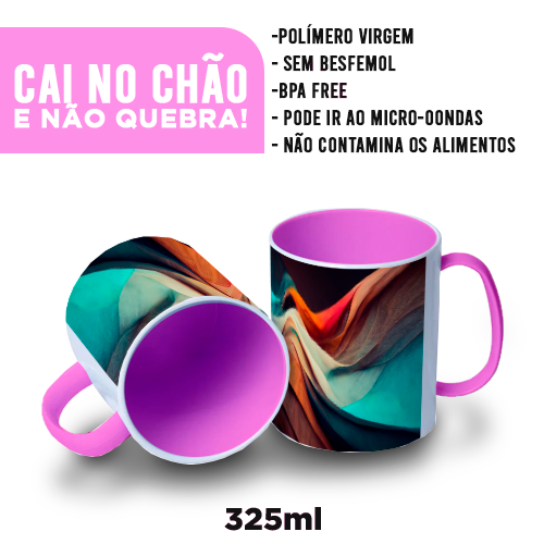 Caneca de Polímero | Rosa Chiclete | 325ml